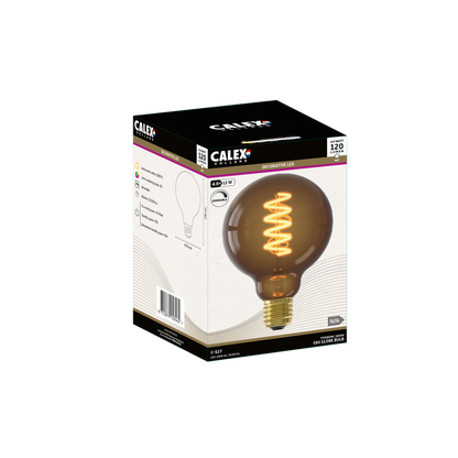 Calex Spiral Filament LED Bulb - E27 - G95 - Natural