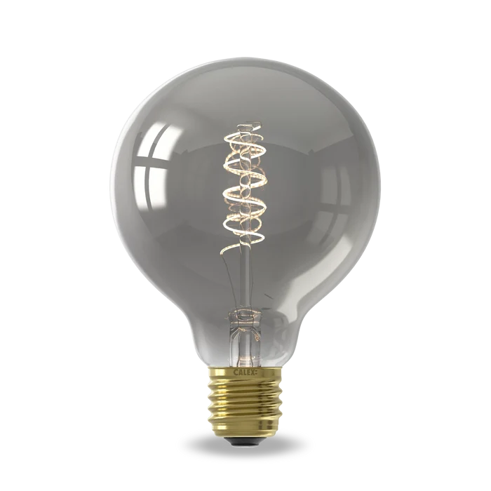 Calex Spiral Filament LED Bulb - E27 - G95 - Titanium
