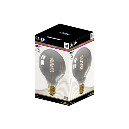 Calex Spiral Filament LED Bulb - E27 - G95 - Titanium