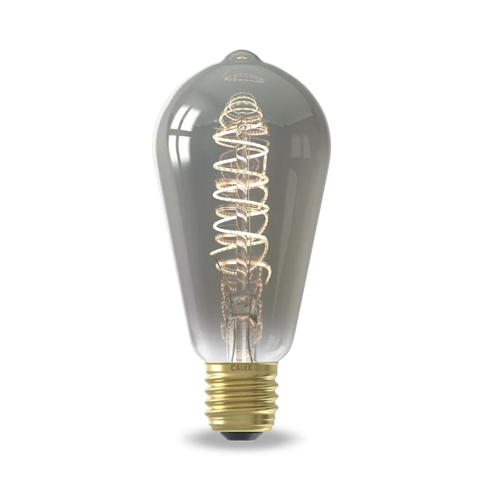 Calex Spiral Filament LED Bulb - E27 - ST64 - Titanium