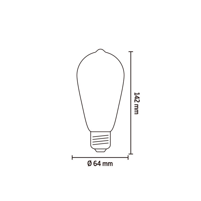 Calex Warm Filament LED Bulb - E27 - ST64 - Gold