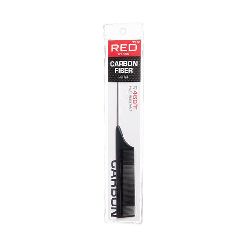 RED BEAUTY by KISS carbon pin tail comb with heat resistant carbon fiber and metal tail