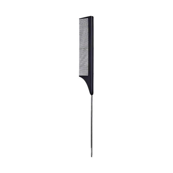 RED BEAUTY by KISS black carbon pin tail comb with fine teeth and long metal tail for precise styling