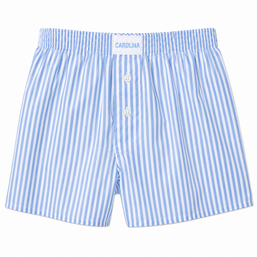 Carolina Blue Seersucker Women's Shorts with UNC Logo - Main View - ZooZats