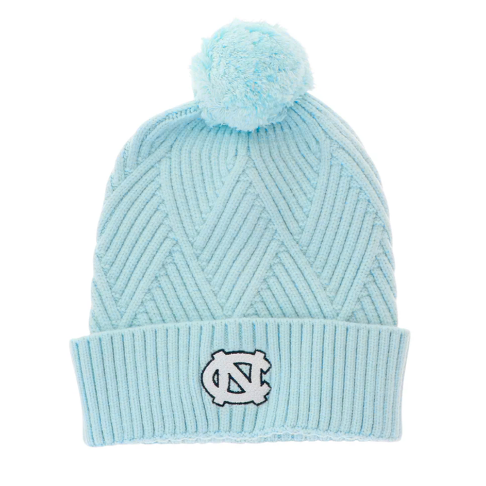 Carolina Blue Winter Knit Hat with Pom for Women - Main View - Legacy