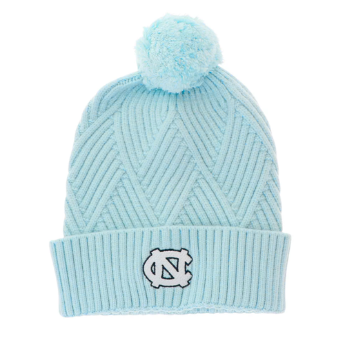 Carolina Blue Winter Knit Hat with Pom for Women - Main View - Legacy