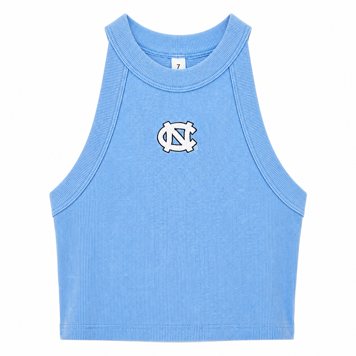 Carolina Tar Heels Blue Embroidered Logo Halter Top - Main View - ZooZats