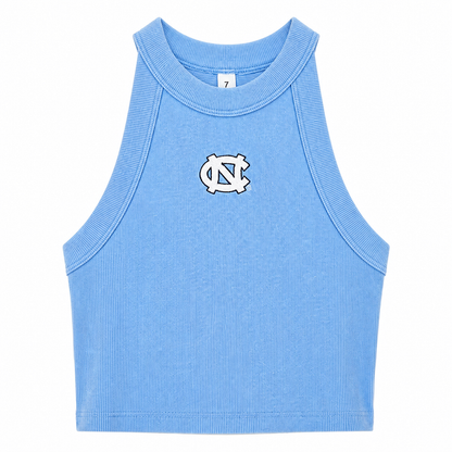 Carolina Tar Heels Blue Embroidered Logo Halter Top - Main View - ZooZats