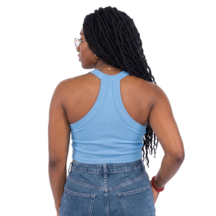 Carolina Tar Heels Blue Embroidered Logo Halter Top - Main View - ZooZats