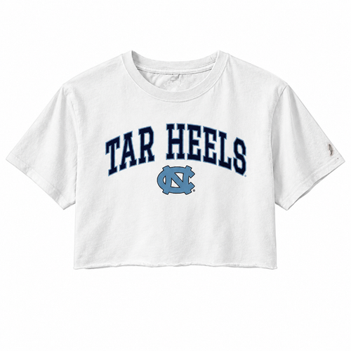 Carolina Tar Heels White Hand Cut Crop Top