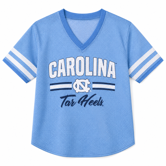 Carolina Tar Heels Women's Football Jersey V-Neck Top - Main View - ZooZats