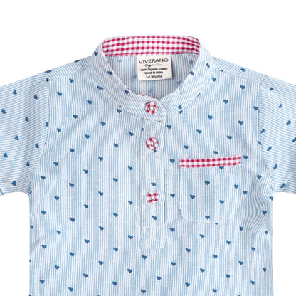 Cayden Ditsy Heart Baby Top Detail (Organic)