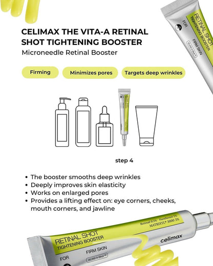 Celimax The Vita A Retinal Shot Tightening Booster 15ml سيلماكس ال Vita - A الشبكية بالرصاص تشديد الداعم - Princess Cosmetics Qatar