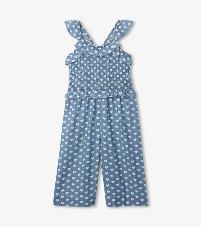 Chambray Hearts Smocked Romped | Hatley - Jenni Kidz