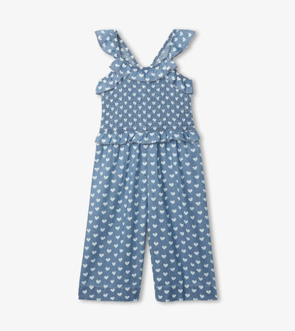 Chambray Hearts Smocked Romped | Hatley - Jenni Kidz