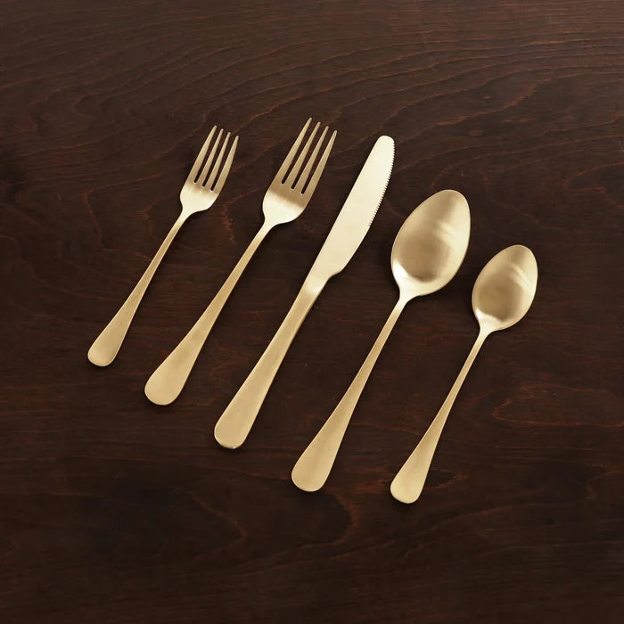 Champagne Gold 5 Piece Flatware Set
