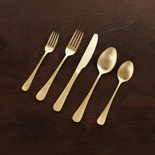 Champagne Gold 5 Piece Flatware Set