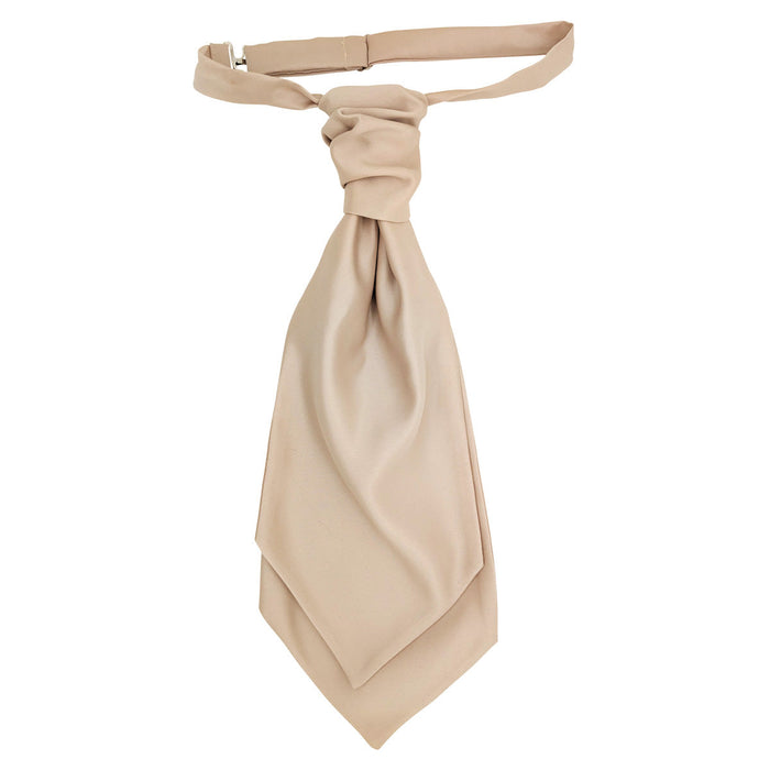 Champagne Cravat - Wedding Accessory in self-tie style with elegant pleats, ideal for grooms and formal events. Handmade and adjustable fit.