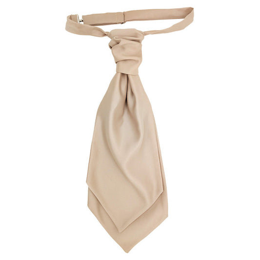 Champagne Cravat - Wedding Accessory in self-tie style with elegant pleats, ideal for grooms and formal events. Handmade and adjustable fit.