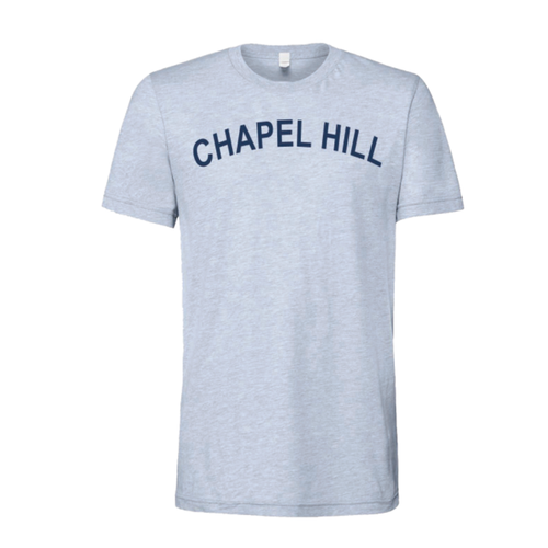 Chapel Hill Carolina Blue and Navy Softblend T-Shirt - Main View - Shrunken Head