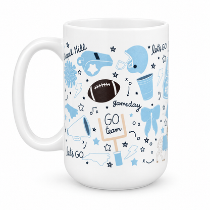 Chapel Hill Football Game Day Tall Ceramic Mug - Main View - Callie Danielle