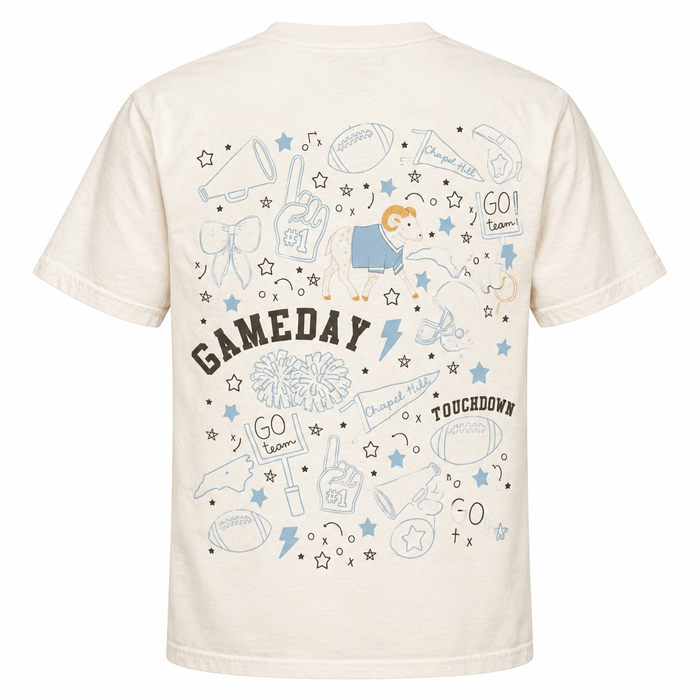 Chapel Hill Football Game Day Tee - Ivory - Main View - Callie Danielle