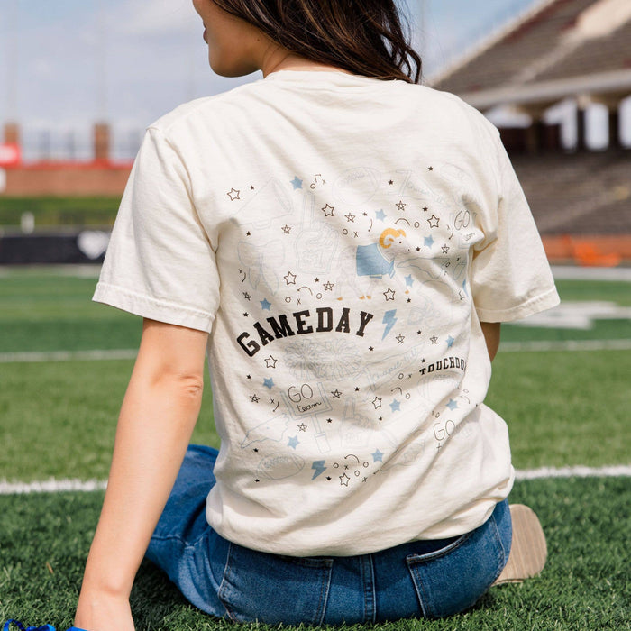 Chapel Hill Football Game Day Tee - Ivory - Detail View - Callie Danielle