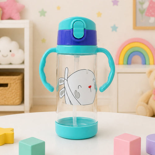 Character - Straw Sippy Cup - Light Blue & Purple - 380 ML
