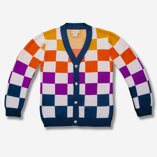 Colorful checkered cardigan