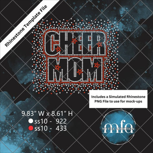 Cheer Mom Scatter 3 Rhinestone Template File