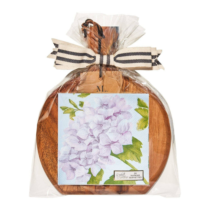 Cheese Board with Hydrangea Napkins - Main View - Sophistiplate
