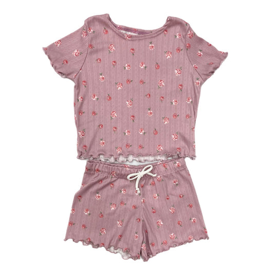 Cheryl Kids Rose Print Lounge Set-Mauve