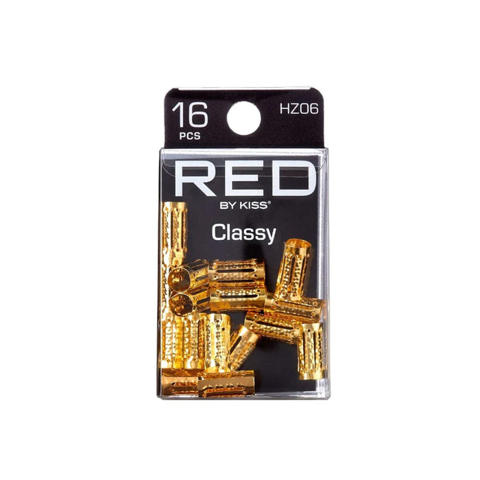 RED BEAUTY by KISS gold braid hair charms 16 pieces in clear plastic packaging