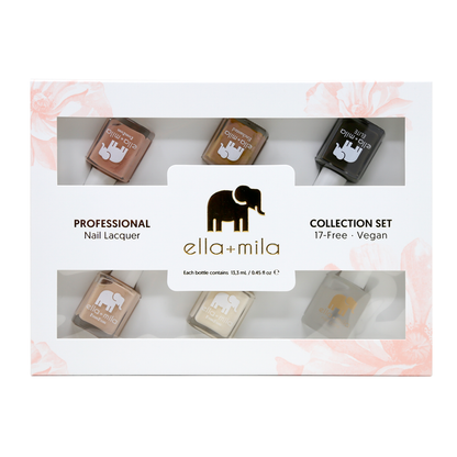 Cocoa Kisses 6-pack nail polish gift box, front view
