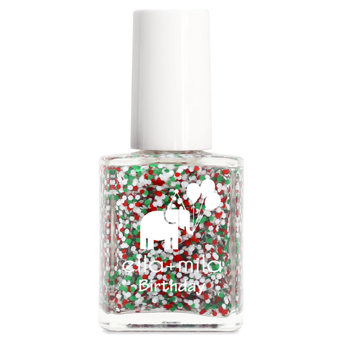Confetti Cheer red, green and white multicolor confetti glitter nail polish bottle – ella+mila Birthday