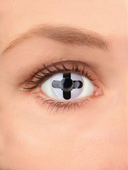 Costume Contact Lenses | Black Cross-Image 1