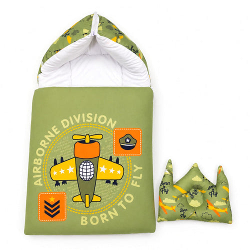 Cotton - Hooded Carry Nest - Green - Airborne - 26