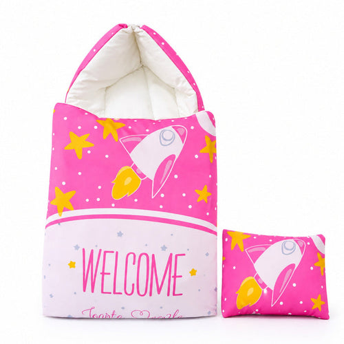Cotton - Hooded Carry Nest - Pink - Welcome Little One - 26