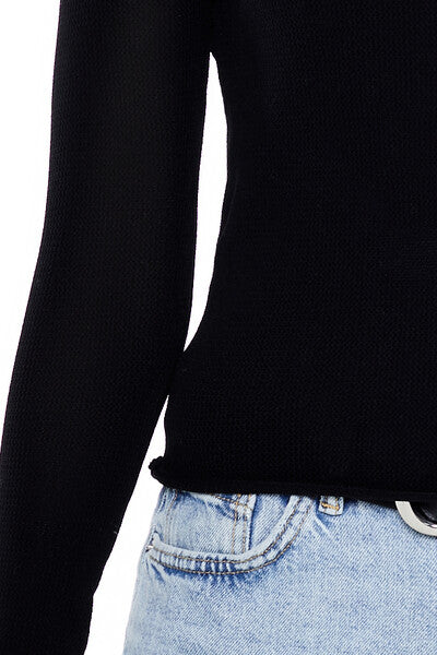 Cropped Boat-Neck Sweater