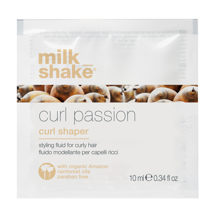 milk_shake  Curl Passion curl shaper packaging with images of curls on a white background