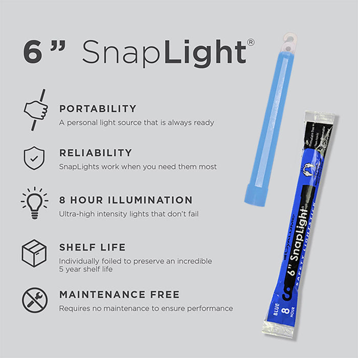cyalume information of blue snaplight lightstick 8 hr 6 inch