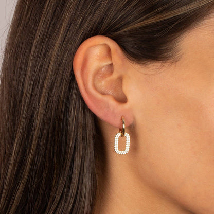 CZ Link Drop Earrings