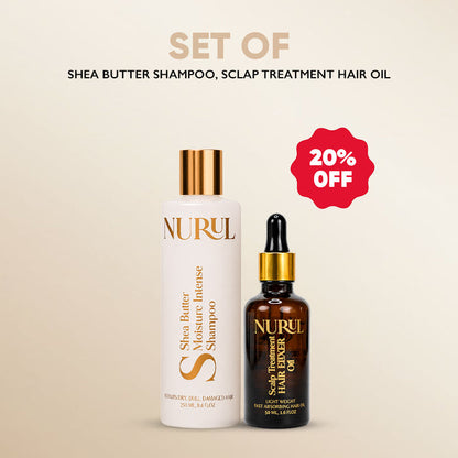 Dandruff Free Duo: Hair Elixir Oil & Shea Butter Shampoo Bundle