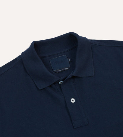 Dark Navy Piqué Cotton Polo Shirt