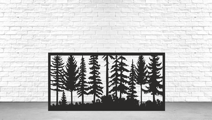 Decorative Metal Panel Insert- Forest Scene