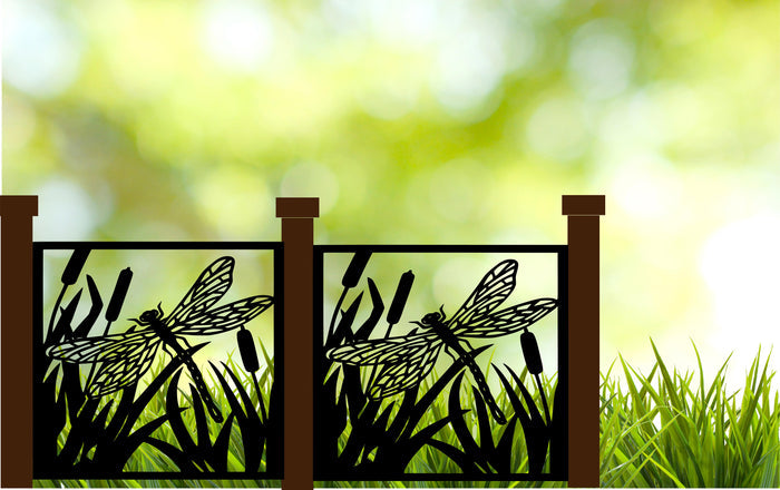 Decorative Panel, Indoor & Outdoor - Dragonfly and Cattails