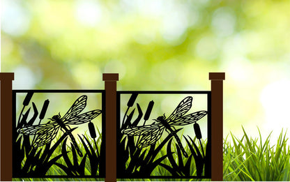 Decorative Panel, Indoor & Outdoor - Dragonfly and Cattails