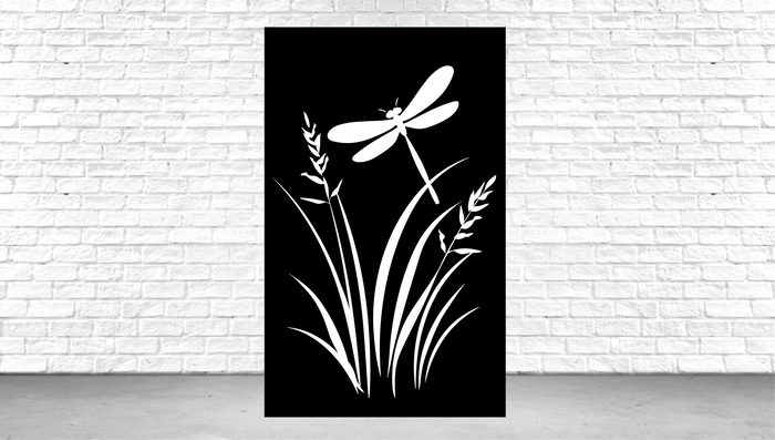 Decorative Panel, Indoor & Outdoor - Dragonfly and Grass