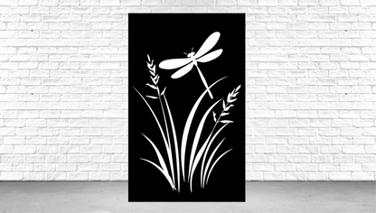 Decorative Panel, Indoor & Outdoor - Dragonfly and Grass