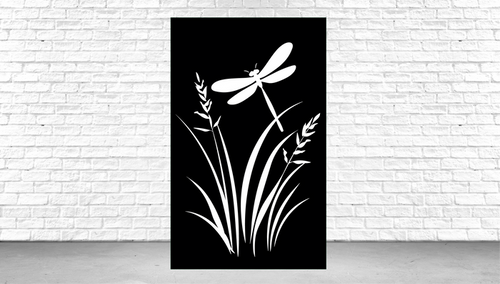 Decorative Panel, Indoor & Outdoor - Dragonfly and Grass